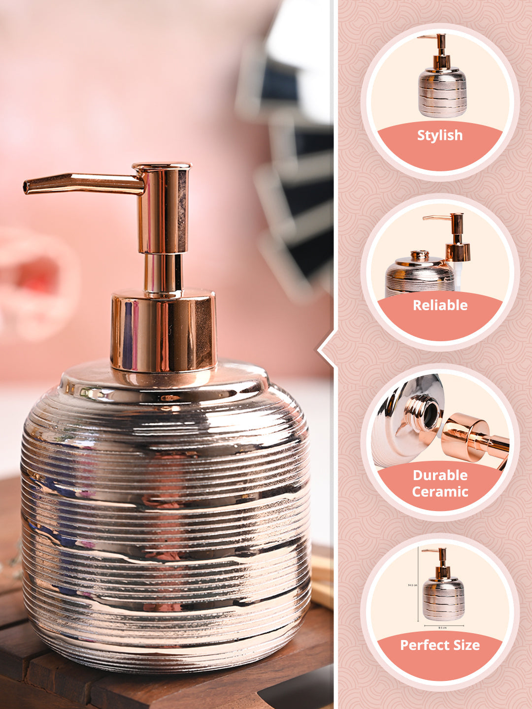 Rose Gold Spiral Soap Dispenser