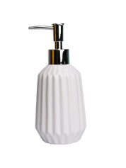 Ribbed Pattern White Soap Dispenser