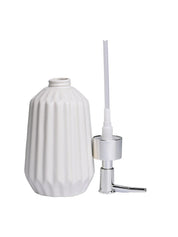 Ribbed Pattern White Soap Dispenser