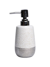 Dotted Style Soap Dispenser - Silver & White