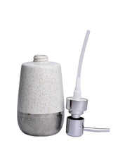 Dotted Style Soap Dispenser - Silver & White