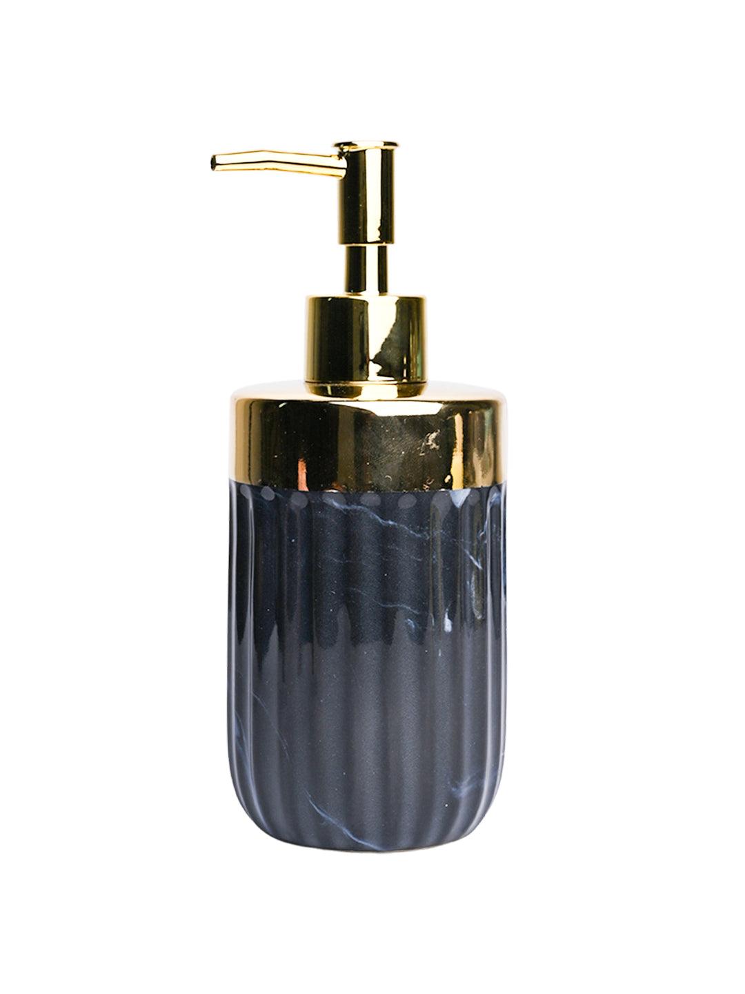 Grey Ribbed Soap Dispenser