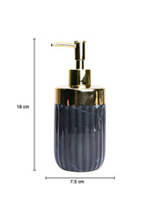 Grey Ribbed Soap Dispenser