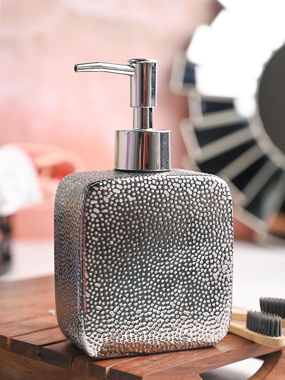 Silver Embossed Soap Dispenser