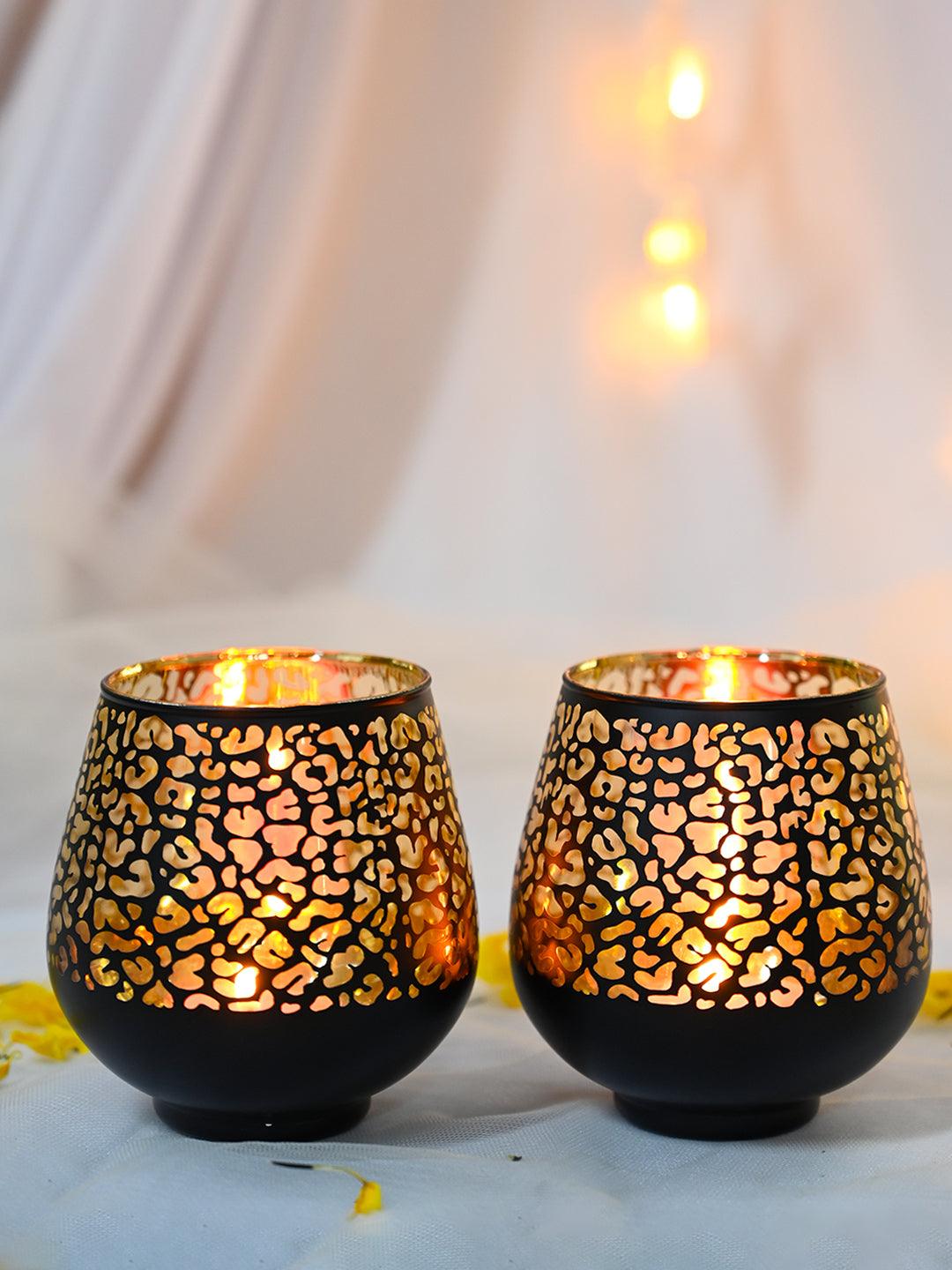 Black + Gold T-Light Holders