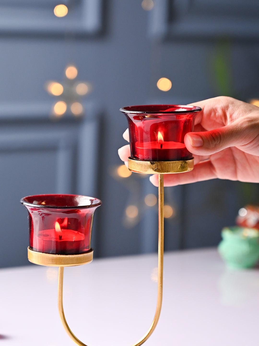 Red 2 Votive Candle Holder