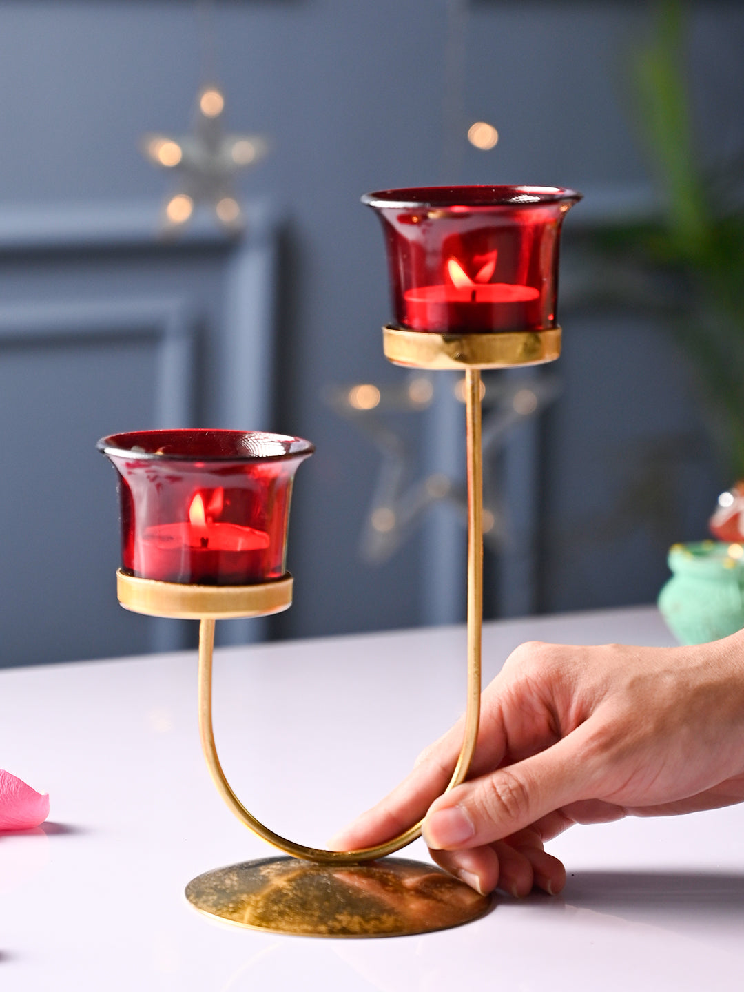 Red 2 Votive Candle Holder