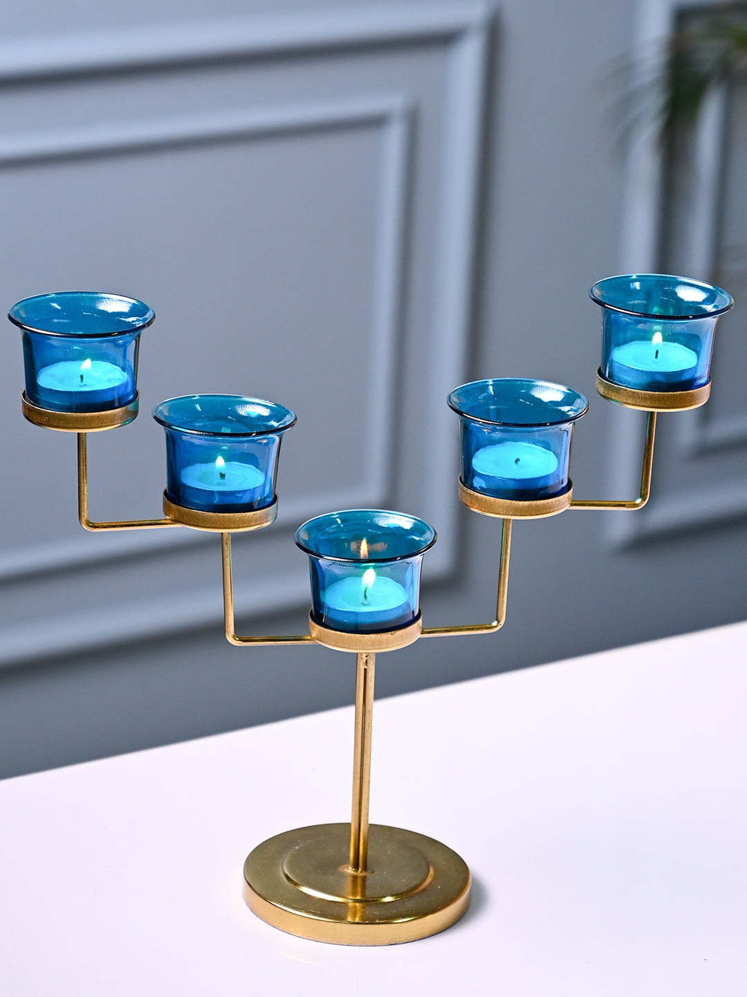 Turquoise 5 Votive Candle Holder