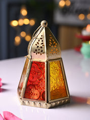 Golden Hanging Lantern - Frustum Shape