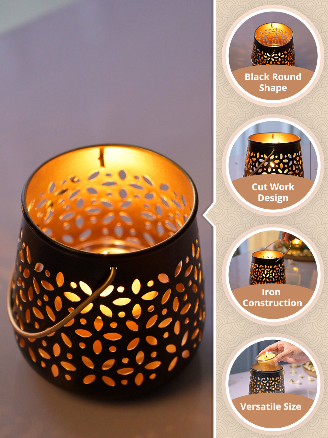 Black Hanging Tealight Holder Set