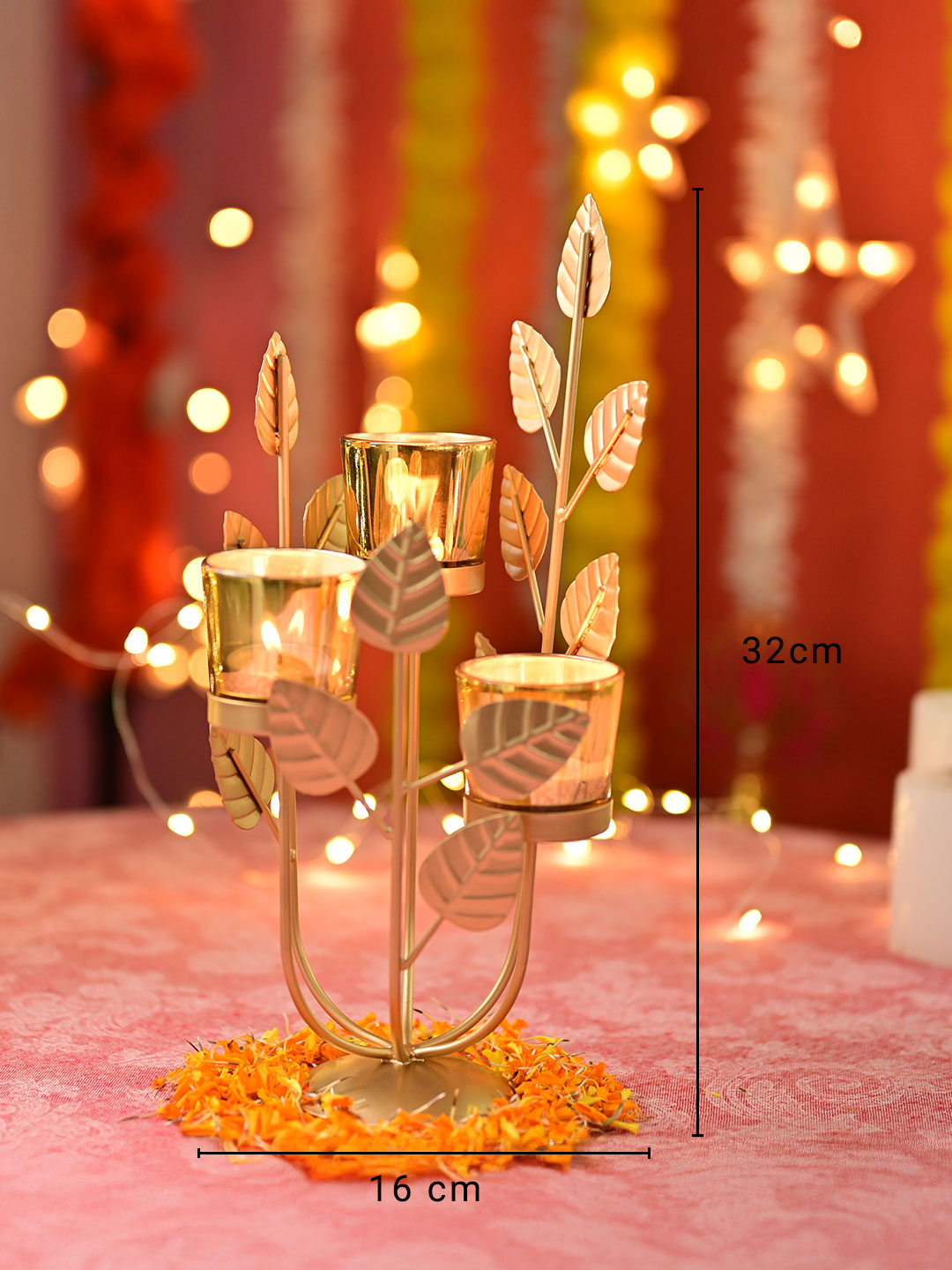 Golden 3 Votive Tree Holder