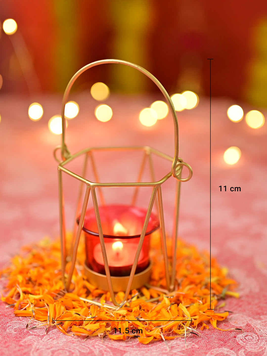 Red & Golden T-Light Holder