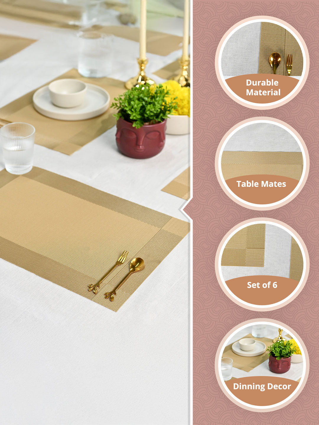 Golden Placemat Set of 6