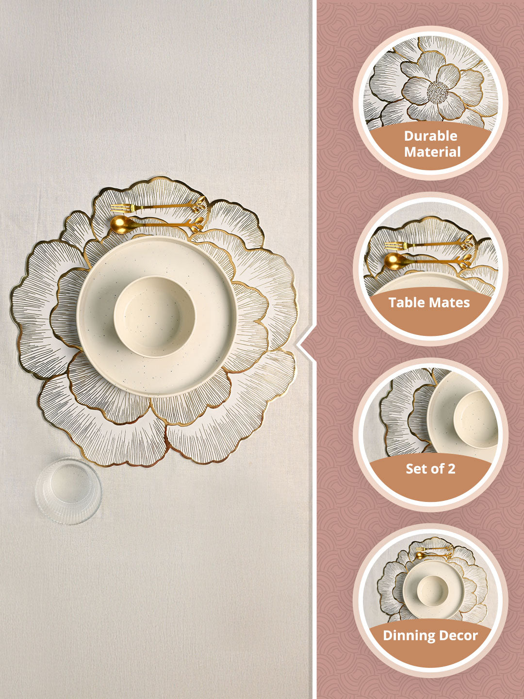 Golden Flora Placemat Set of 2