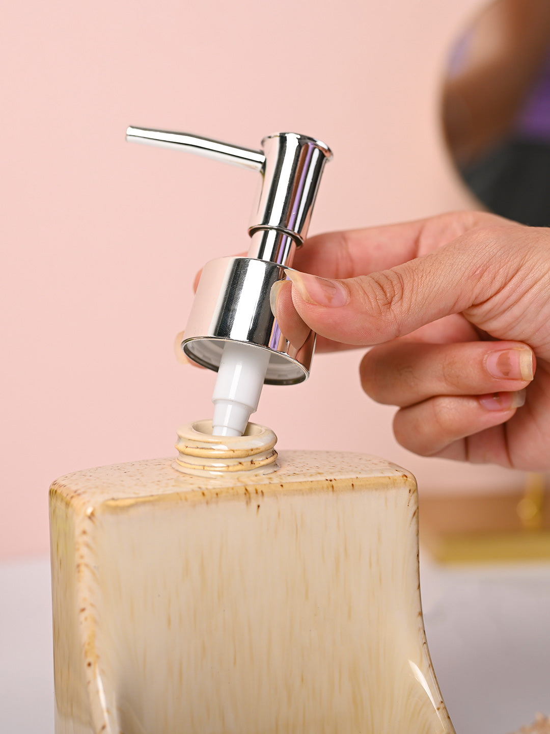 Beige Kitchen Soap Dispenser - 350mL