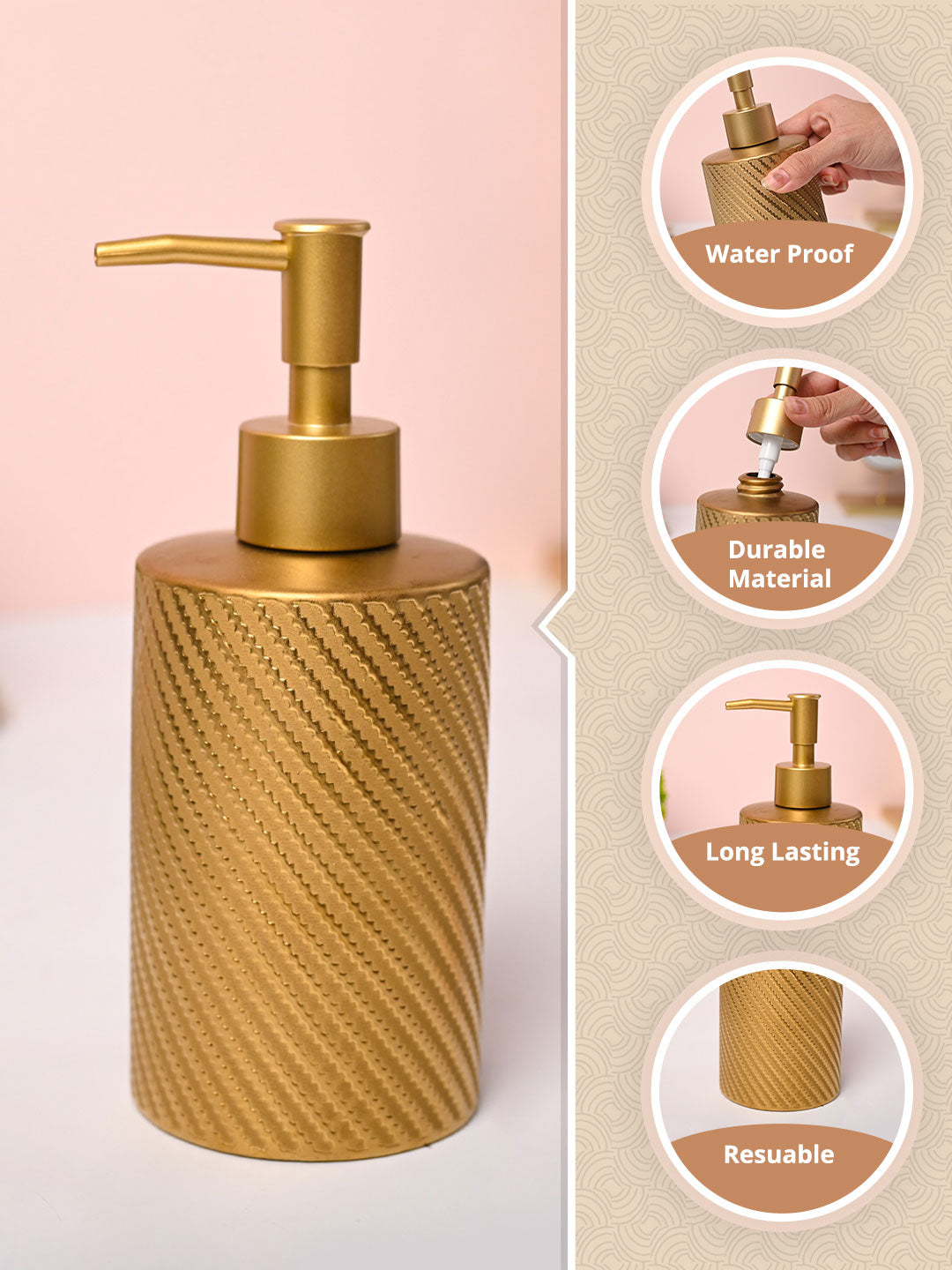 Golden Soap Dispenser - 330mL