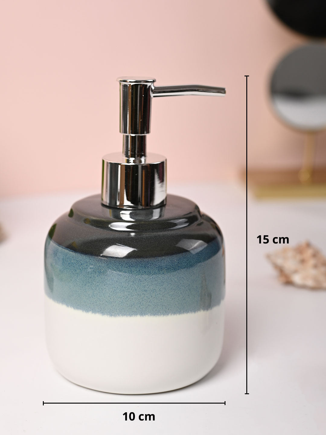 White & Green Soap Dispenser - 420mL