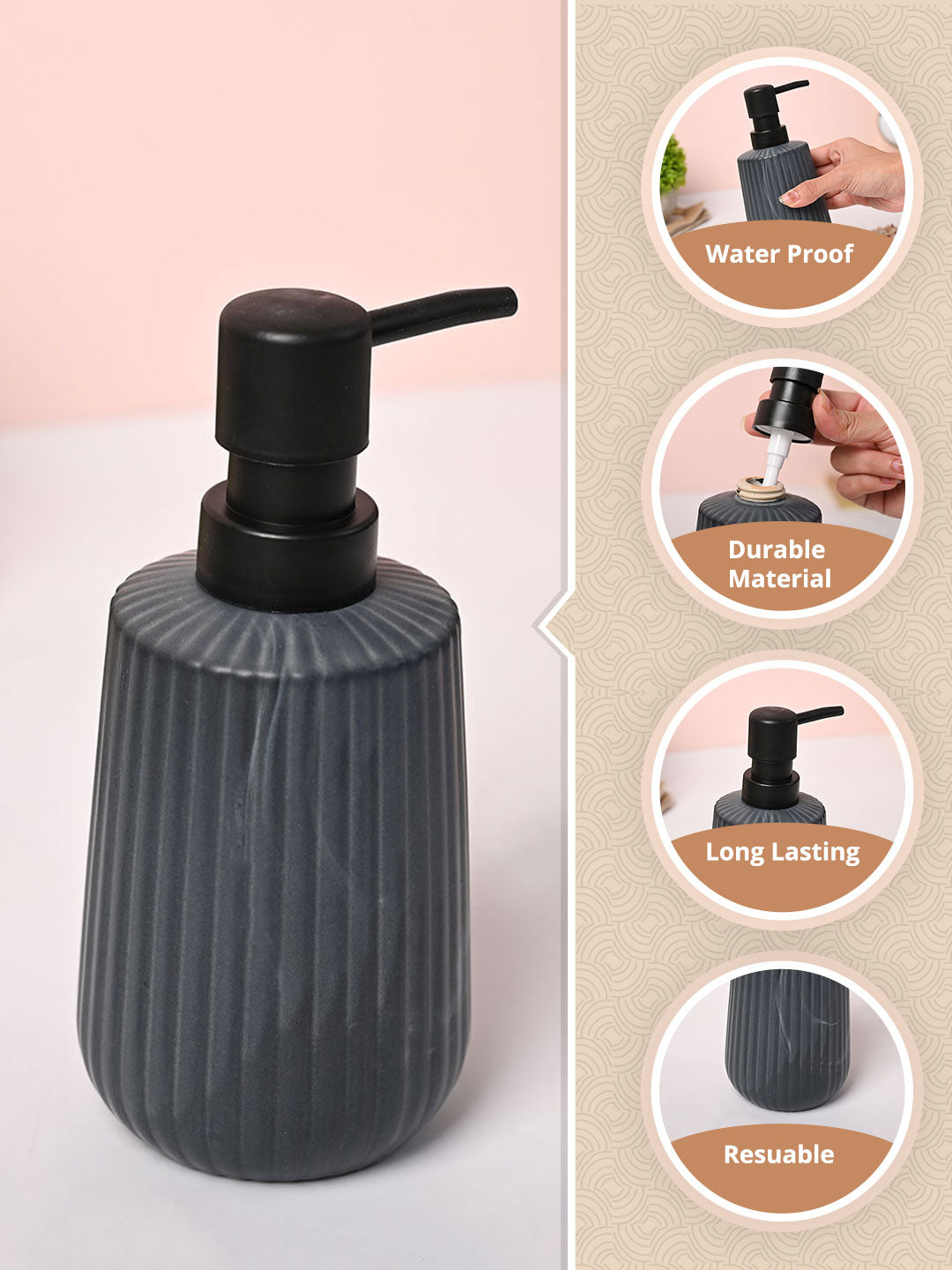 Grey Soap Dispenser - 300mL