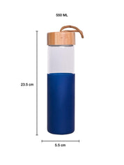 550mL Glass Bottle - Blue Sleeve