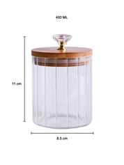 Glass Jar with Texture - 450mL