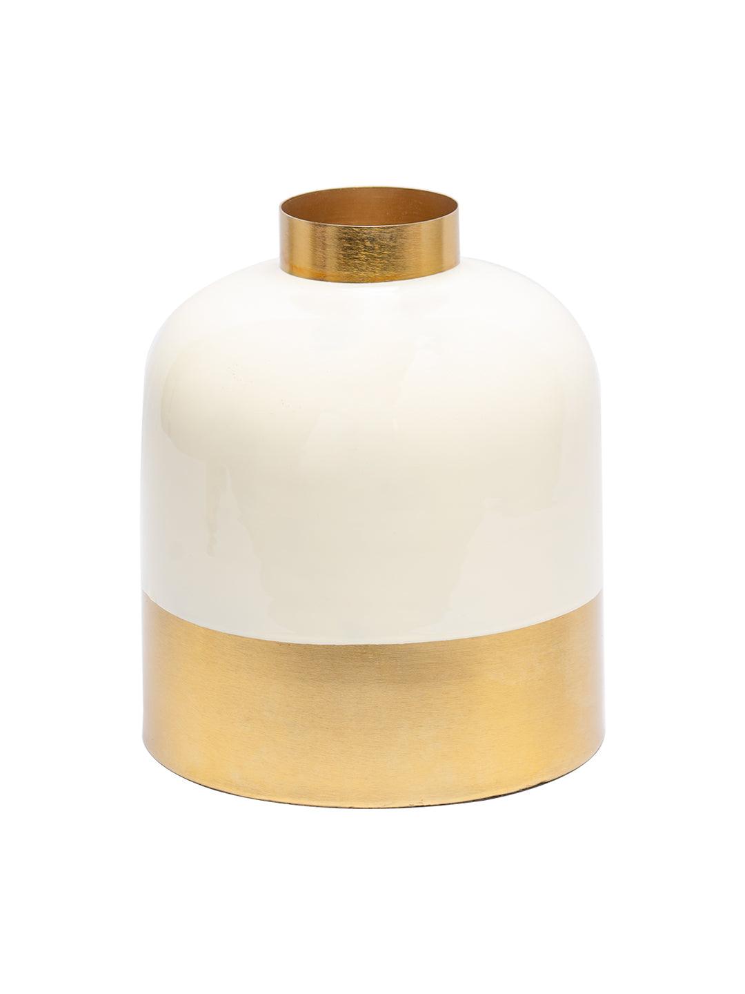 Golden & White Enamel Vase