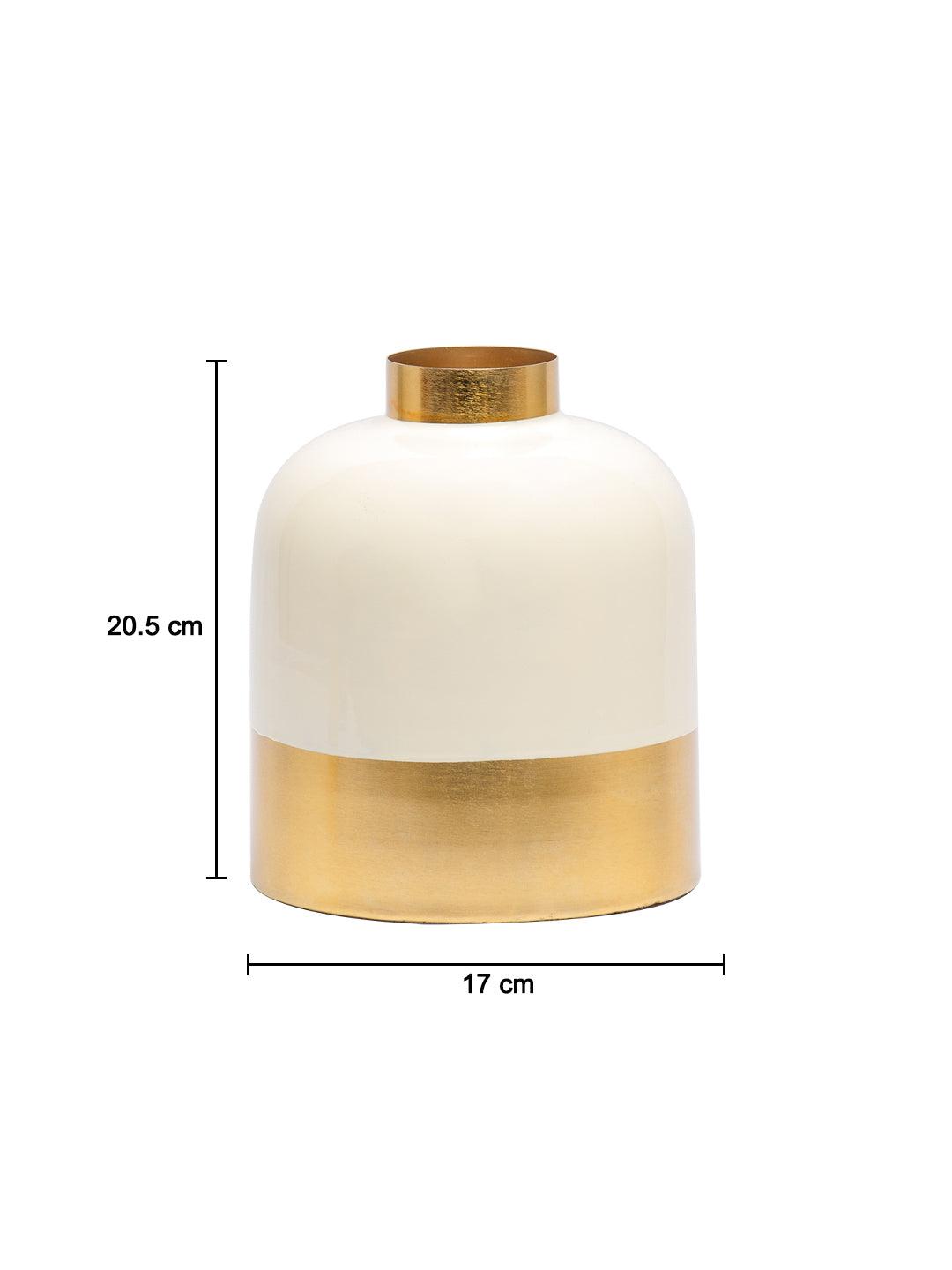 Golden & White Enamel Vase