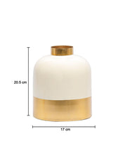 Golden & White Enamel Vase