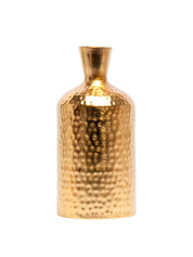 Cylindrical Golden Hammered Vase
