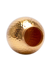 Matka-Shaped Golden Hammered Vase