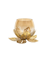 Golden Lotus T-Light Holder