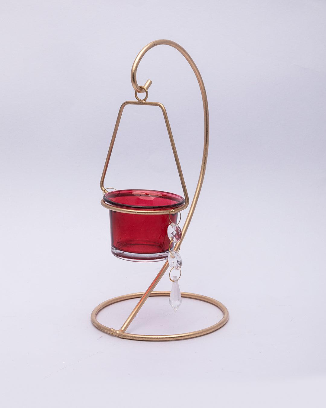 Red & Gold Votive Candle Holder