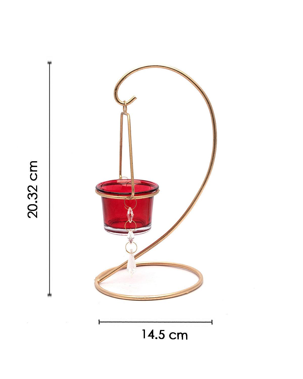 Red & Gold Votive Candle Holder