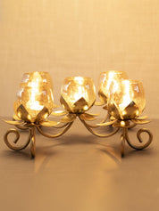 Golden Multi Lotus T-Light Holder