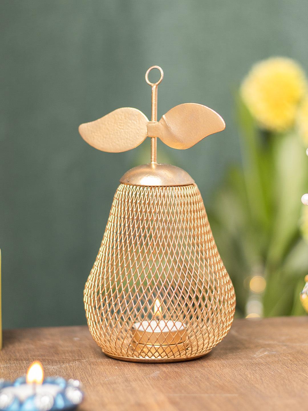 Golden Pear T-Light Holder