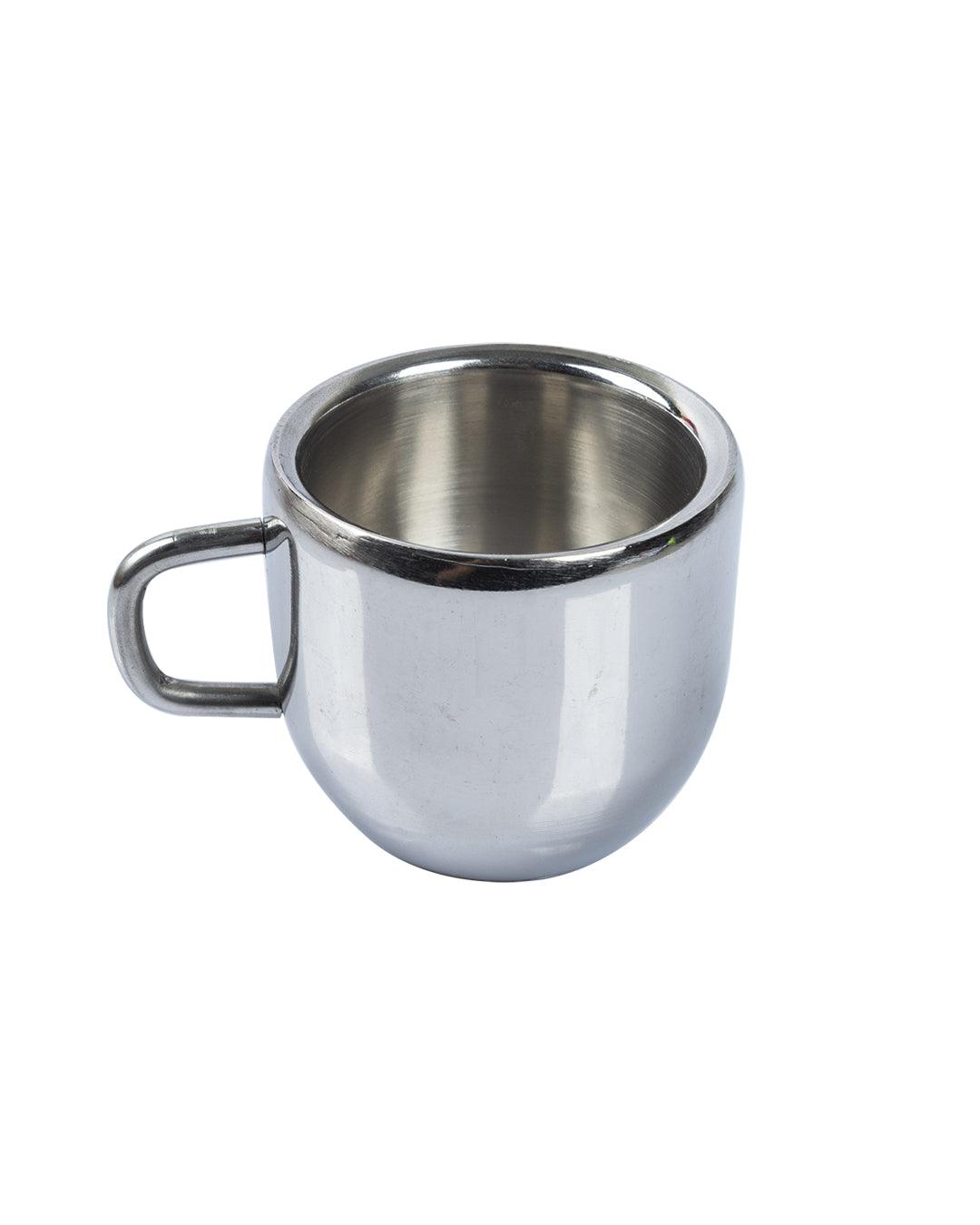 Silver Stainless Steel Mugs - Set of 6