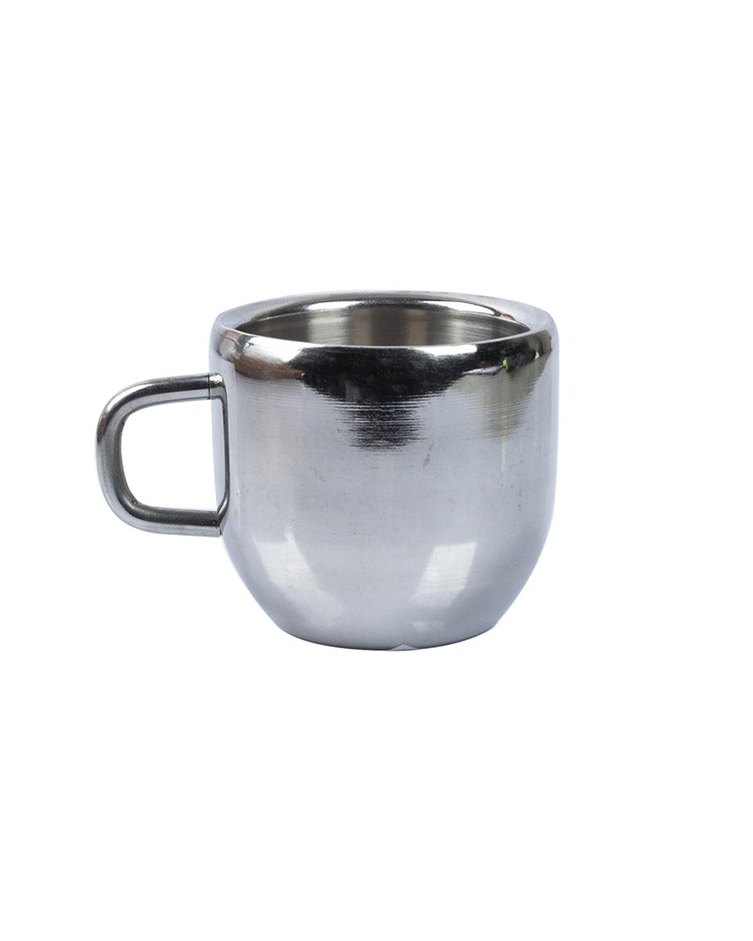 Silver Stainless Steel Mugs - Set of 6