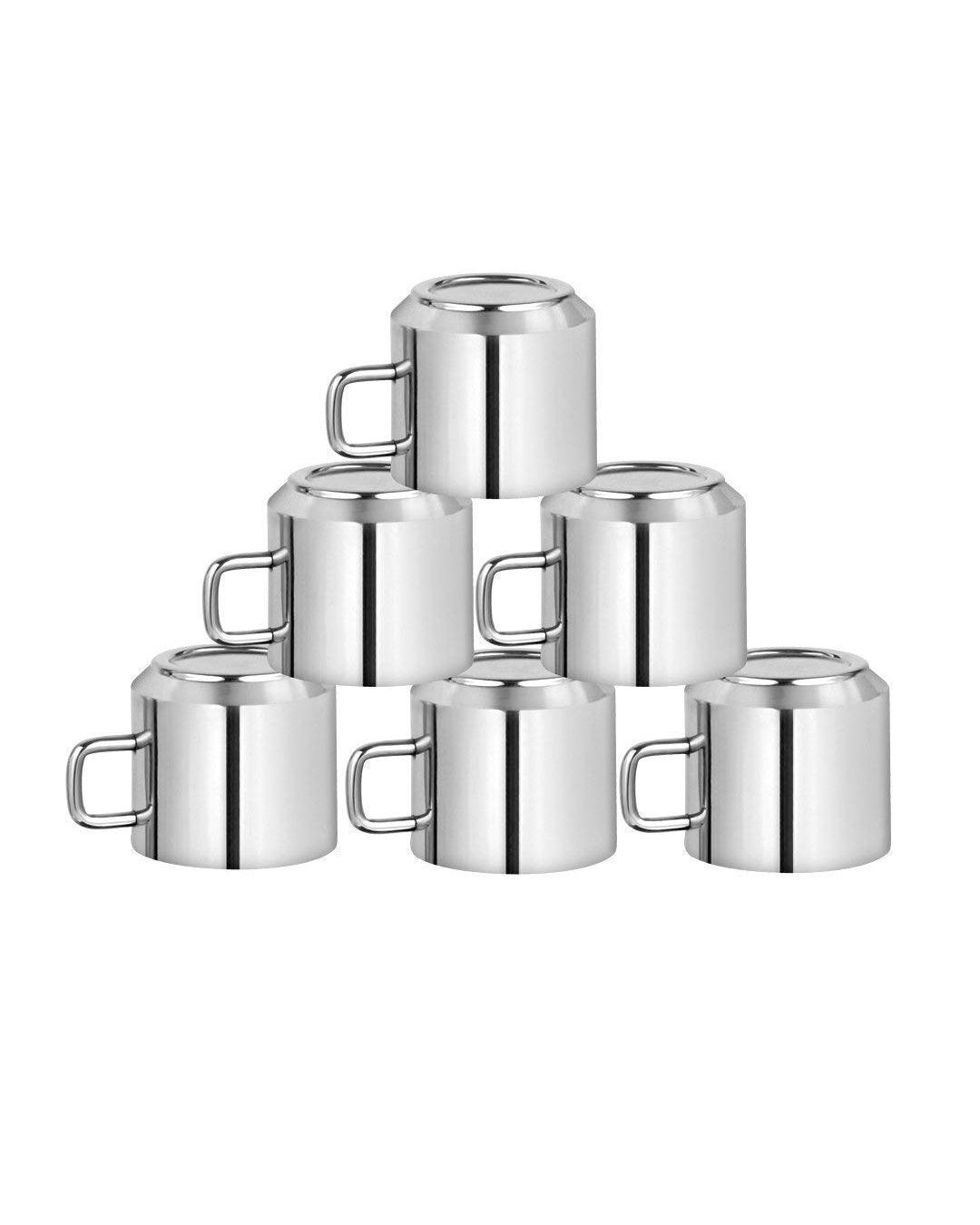 Stainless Steel Tea Cups - Set of 6