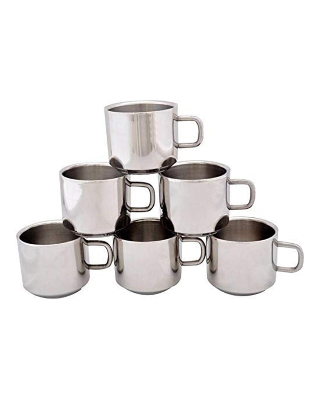 Stainless Steel Tea Cups - Set of 6